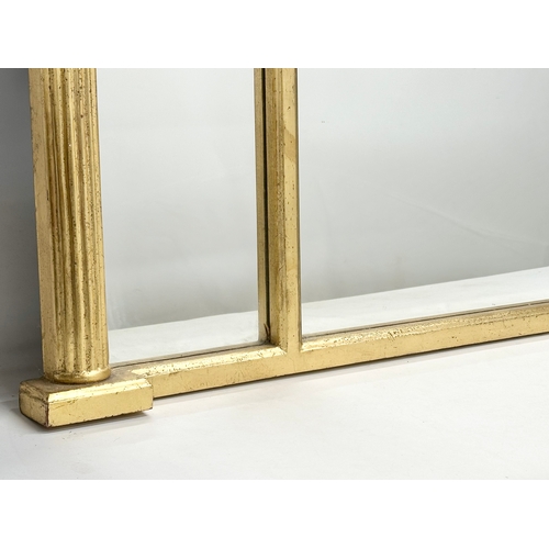 8 - A large early 19th century style gilt framed over-mantle mirror. 126x86cm.