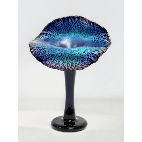 11 - An Okra iridescent Jack in the Pulpit vase designed by Richard Golding. 1993. Number 200. 21x29cm