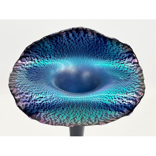 11 - An Okra iridescent Jack in the Pulpit vase designed by Richard Golding. 1993. Number 200. 21x29cm