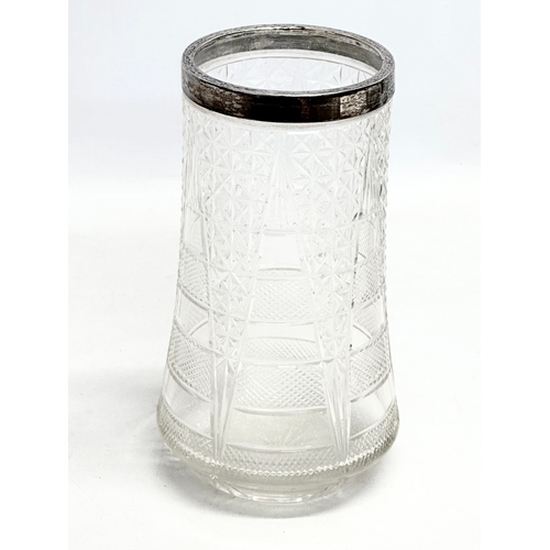 75 - An Edwardian sterling silver mounted etched crystal vase by Boardman, Glossop & Co Ltd. Circa 1908. ... 