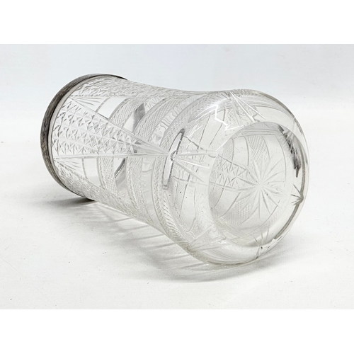 75 - An Edwardian sterling silver mounted etched crystal vase by Boardman, Glossop & Co Ltd. Circa 1908. ... 