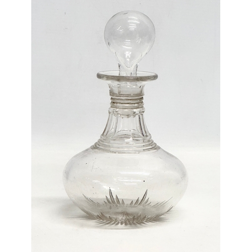 34 - Georgian and Victorian glassware. A Victorian bud decanter and stopper, circa 1860 12x20.5cm. A late... 