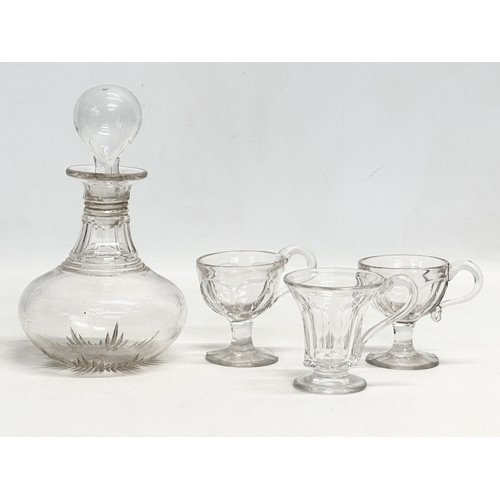 34 - Georgian and Victorian glassware. A Victorian bud decanter and stopper, circa 1860 12x20.5cm. A late... 