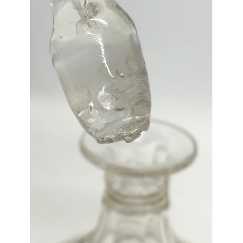 34 - Georgian and Victorian glassware. A Victorian bud decanter and stopper, circa 1860 12x20.5cm. A late... 