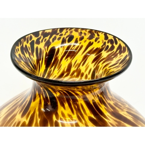 95 - A large 1970’s Mid Century tortoiseshell Art Glass vase. 29x32cm