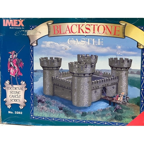 653 - A large unused Imex Model Company INC Medieval Stone Castle Series ‘Blackstone Castle’  with box and... 