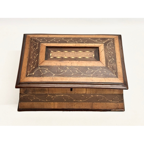 15 - A large Irish 19th century Killarney inlaid arbutus and yew wood jewellery box. Circa 1860-1870. 34x... 