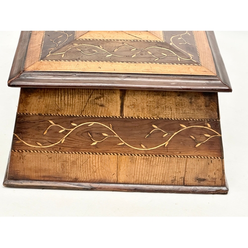 15 - A large Irish 19th century Killarney inlaid arbutus and yew wood jewellery box. Circa 1860-1870. 34x... 