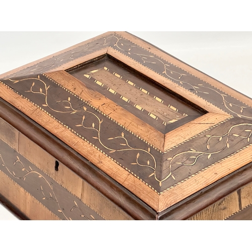 15 - A large Irish 19th century Killarney inlaid arbutus and yew wood jewellery box. Circa 1860-1870. 34x... 