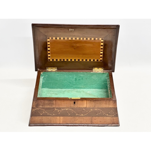 15 - A large Irish 19th century Killarney inlaid arbutus and yew wood jewellery box. Circa 1860-1870. 34x... 