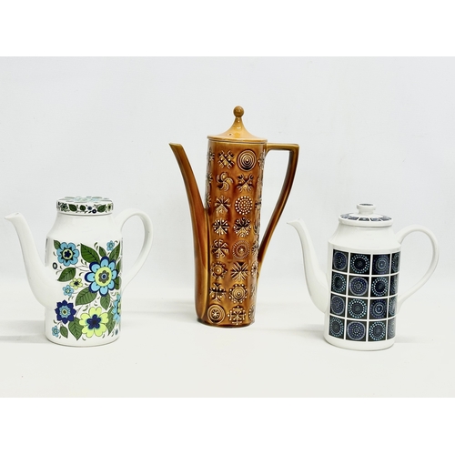 99 - 3 Mid Century designer coffee pots. A large ‘Totem’ coffee pot designed by Susan Williams-Ellis for ... 