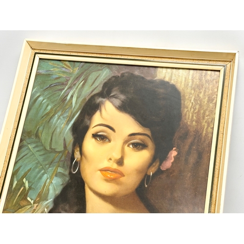 102 - A 1960’s Mid Century ‘Nina’ print by Vandersyde. 57.5x67.5cm