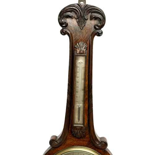 37 - An excellent quality late William IV/early Victorian rosewood barometer. 32x104cm