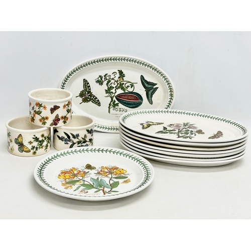 120 - 12 pieces of Portmeirion ‘The Botanic Garden’ dinner ware. 8 serving platters 33x23cm. 3 sugar bowls... 