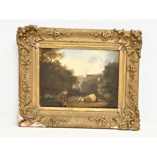 23 - An oil painting on board. Attributed to Richard Wilson (1714-1782) 29x23cm. Frame 43x36cm