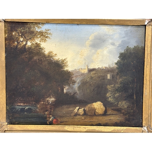 23 - An oil painting on board. Attributed to Richard Wilson (1714-1782) 29x23cm. Frame 43x36cm