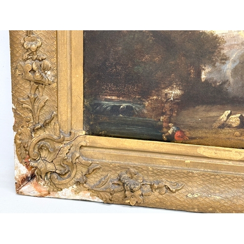 23 - An oil painting on board. Attributed to Richard Wilson (1714-1782) 29x23cm. Frame 43x36cm