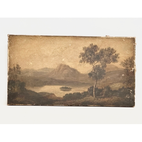 146 - A 19th century oil painting on canvas. 46x25.5cm