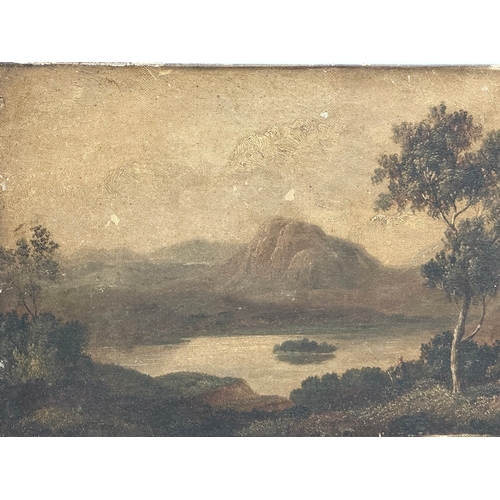 146 - A 19th century oil painting on canvas. 46x25.5cm