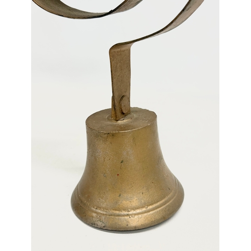 172 - A Victorian brass shops bell/servants bell. 28cm