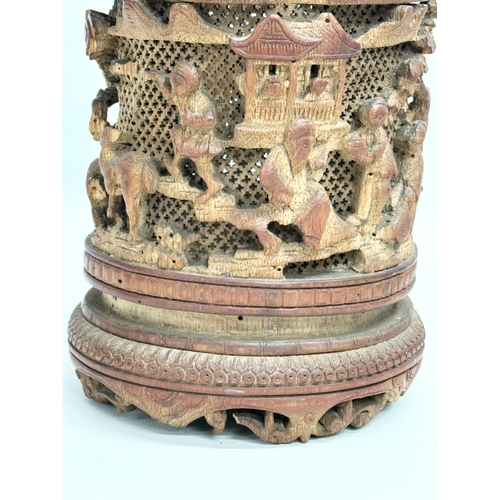 149 - A late 19th century Chinese brush pot. 15x17cm