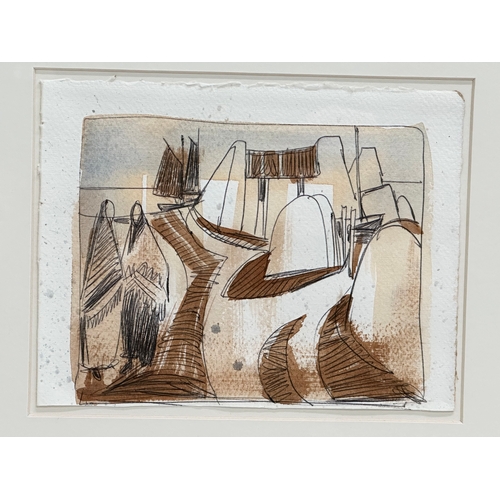 173 - A pen and wash drawing by J.P. Rooney. 19x15cm. Frame 39x35cm