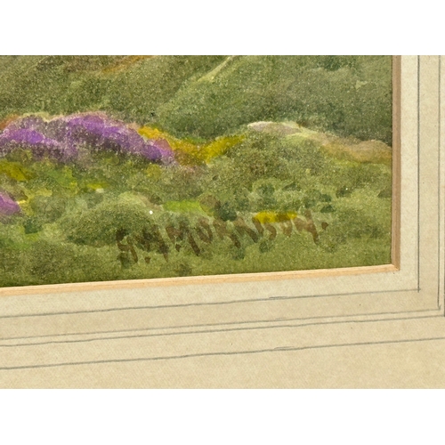 189 - A large watercolour by G.W. Morrison. Fanad head Donegal. 55.5x24.5cm. Frame 71x48cm