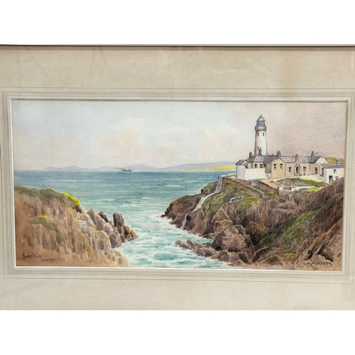 190 - A large watercolour by G.W.Morrison. Fanadhead, Donegal. 50.5x26cm.