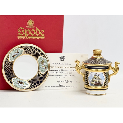 204 - A Limited Edition Spode ‘Armada Cabinet Cup and Stand’ with box. 190/500.