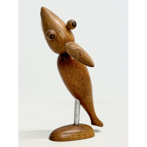 139 - A 1970’s Mid Century teak bird and cocktail stick holder.