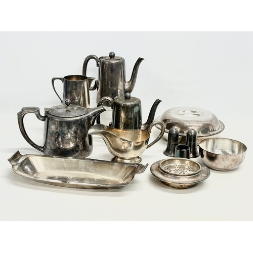 63 - A collection of vintage Ulster Steamship Company silver soldered tea, coffee and dinner ware. By Wal... 