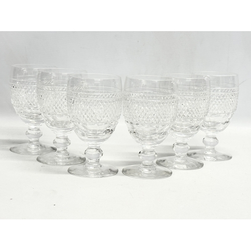 64 - A set of 6 Waterford Crystal ‘Cashel’ wine goblet glasses. 8x13cm