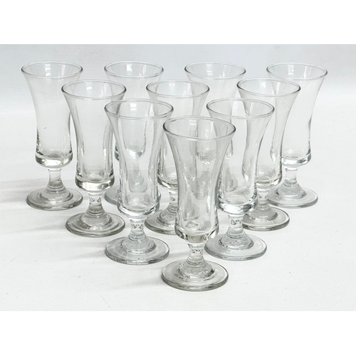 234 - A collection of early 20th century drinking glasses. 10 1920’s French liquor/sherry glasses 11cm. 3 ... 