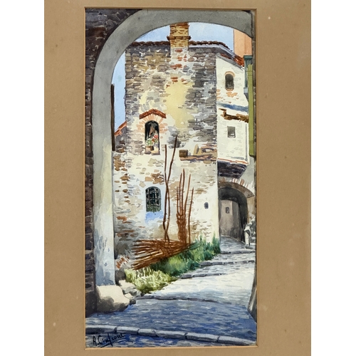 236 - An early 20th century watercolour by A. Ciafzone. Italian street scene. 34.5x48.5cm.