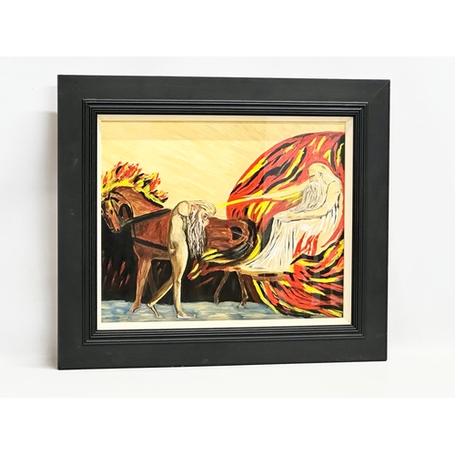 243 - An oil painting on canvas. God Judging Adam. Signed Greenwood. 49.5x39.5cm. Frame 67x57cm.