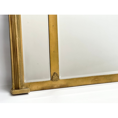 45 - A large early 19th century Regency period gilt framed over-mantle mirror. 120x85cm