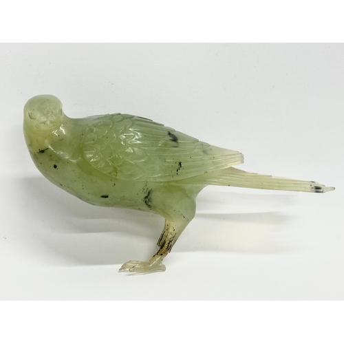 254 - 2 pieces of 19th century Chinese Jade. Bird 15x6.5cm.