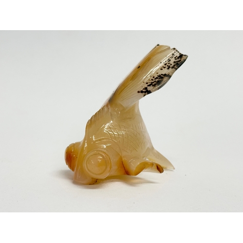 254 - 2 pieces of 19th century Chinese Jade. Bird 15x6.5cm.