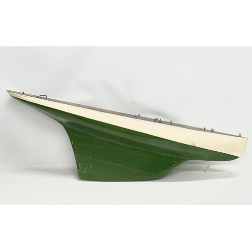 55A - A large good quality vintage model yacht on stand. Yacht measures 135x29x41.5cm