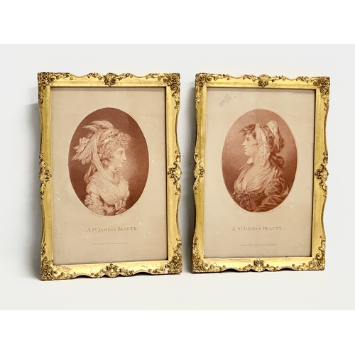 366P - A pair of late 19th century gilt framed prints of the original 18th century engravings. A St Giles’s... 