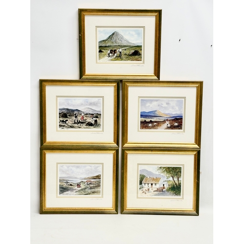 366S - A set of 5 signed prints by Sean Pearse. Printed and published in Ireland by The Wren Gallery, Dubli... 