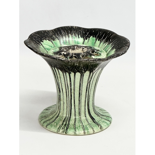 366U - A 1930’s Art Deco drip glazed flower vase by Samford Ware. 19x15cm