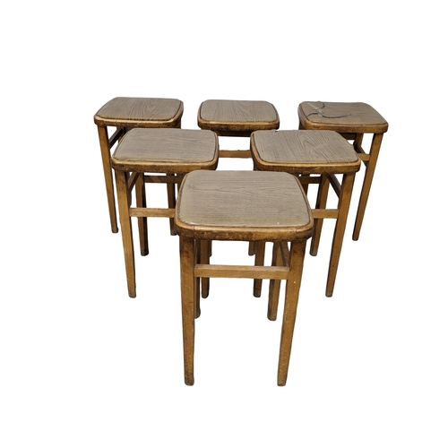 1023 - A set of 6 vintage stools