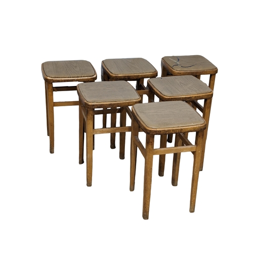 1023 - A set of 6 vintage stools