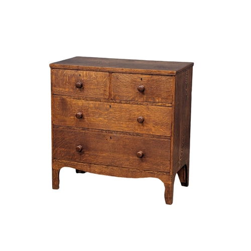 953 - A fine proportioned Regency oak chest of drawers, circa 1810. 89x44x90cm