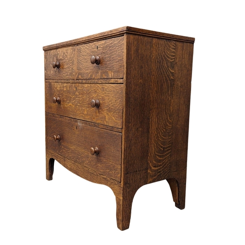 953 - A fine proportioned Regency oak chest of drawers, circa 1810. 89x44x90cm