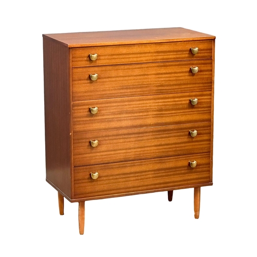 954 - A Mid Century teak chest of drawers by Avalon. 1960’s. 82x44x101cm