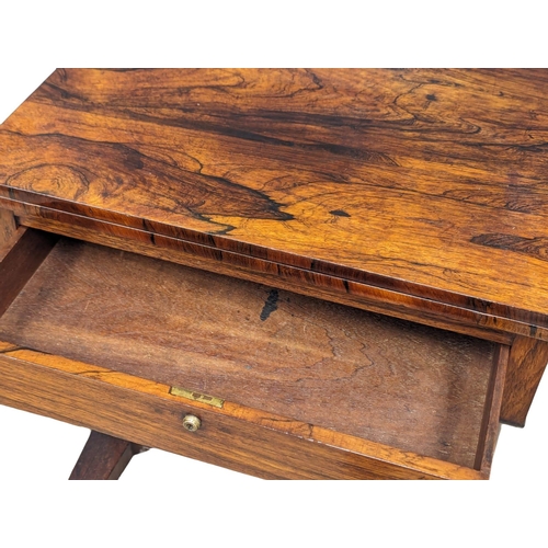 955 - A excellent quality late George IV rosewood turnover games table/side table, with drawer. Circa 1825... 