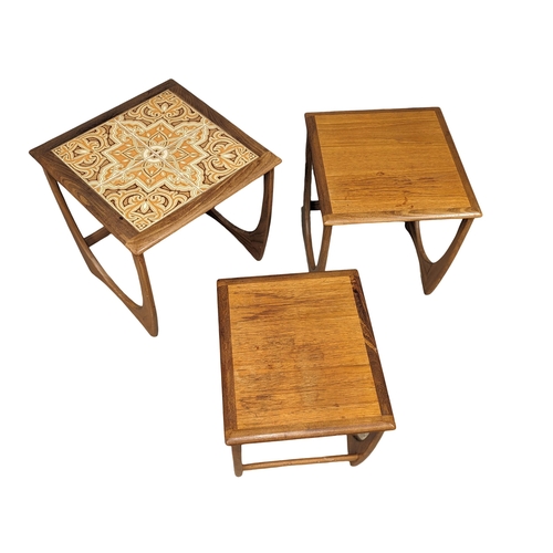 963 - A G-PLAN Mid Century teak nest of tables with tile top