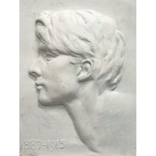 5 - An early 20th century W Heffer & Sons Ltd wall plaque portrait of Rupert Brooke (1887-1915) 14.5x20c... 